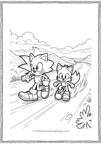 Sonic And Tails Racing Through The Desert Free PDF Printable