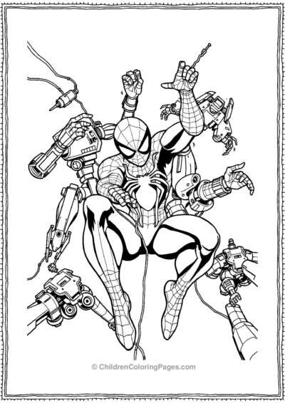 Spider-Man-Battling-Robos Free PDF Printable