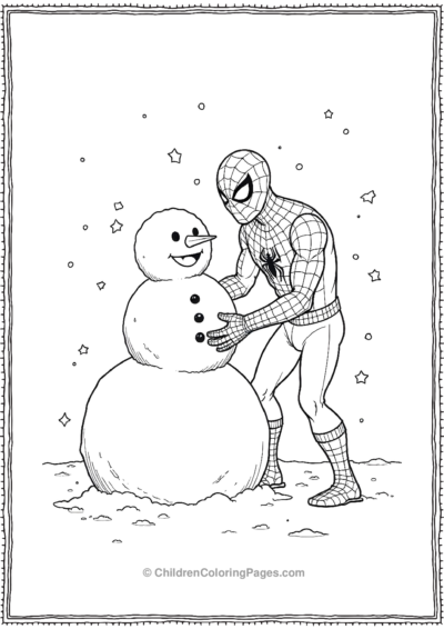 Spider-Man-Building-Snowman Free PDF Printable