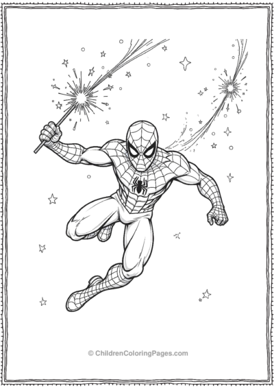 Spider-Man-Celebrating-4th-Of-Jully Free PDF Printable