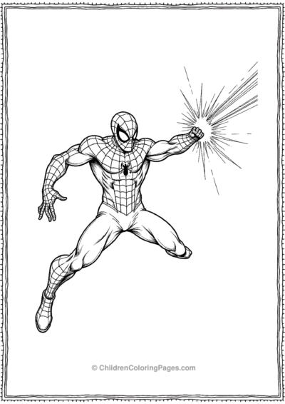 Spider-Man-Deflecting-A-Lazer-Blast Free PDF Printable