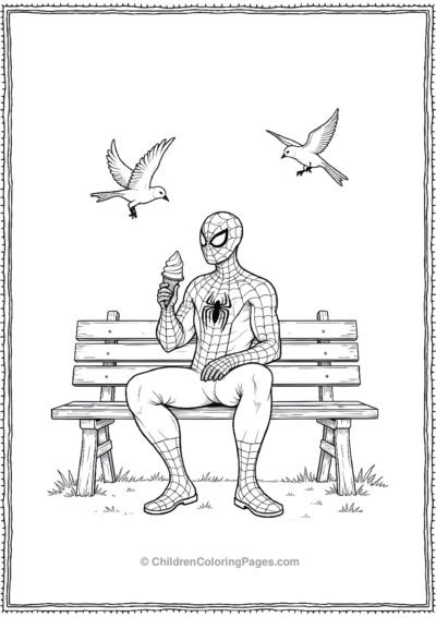 Spider-Man-Eating-Ice-Cream Free PDF Printable