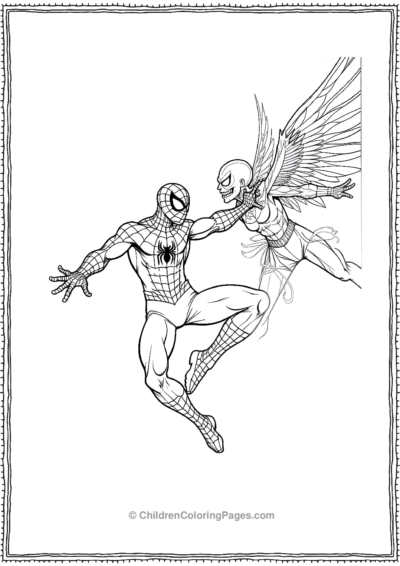 Spider-Man-Fighting-Mid-Air Free PDF Printable