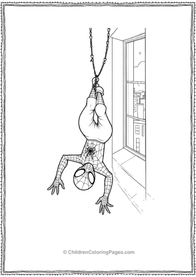 Spider-Man-Hanging-Upside-Down Free PDF Printable