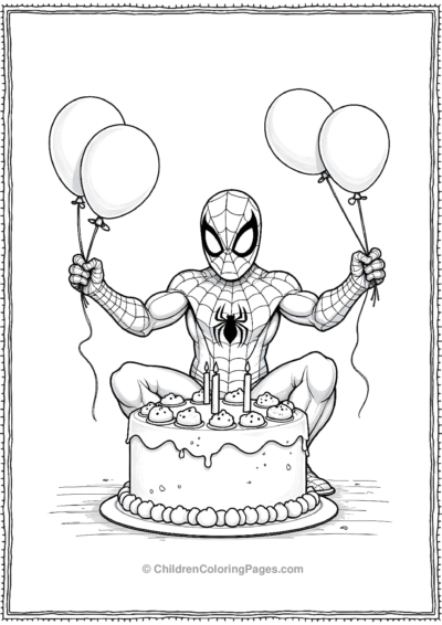 Spider-Man-Having-A-Birthday-Party Free PDF Printable