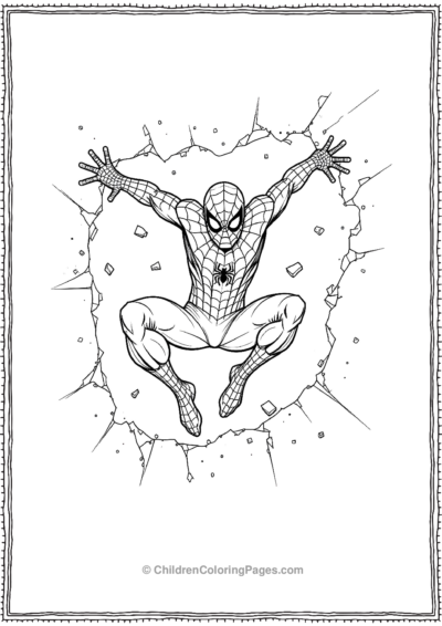 Spider-Man-Leaping-Through-A-Window Free PDF Printable