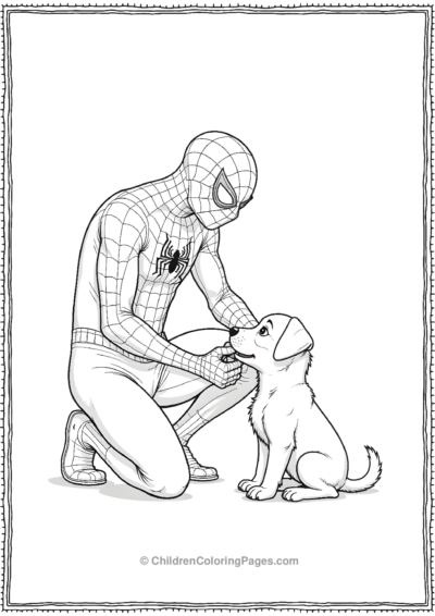 Spider-Man-Petting-A-Dog Free PDF Printable