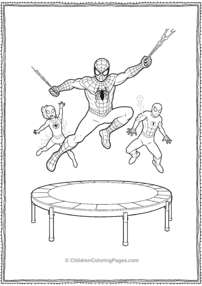 Spider-Man-Playing-With-His-Friends Free PDF Printable