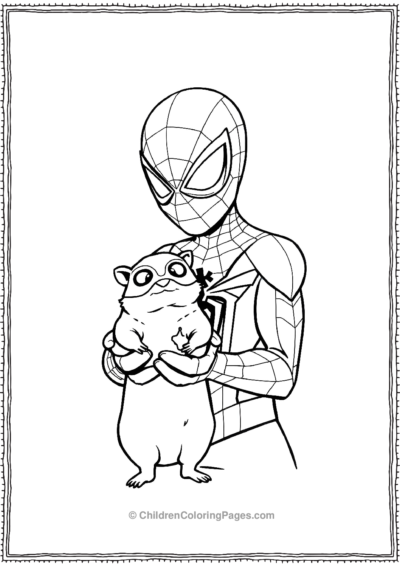 Spider-Man-Playing-With-His-Pet-Hamster Free PDF Printable