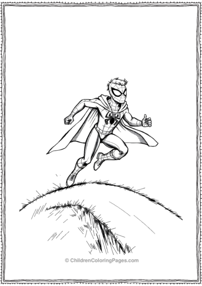 Spider-Man-Running-On-The-Hill Free PDF Printable