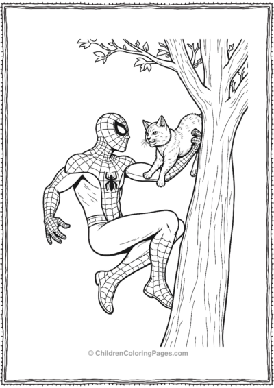 Spider-Man-Saving-A-Cat Free PDF Printable