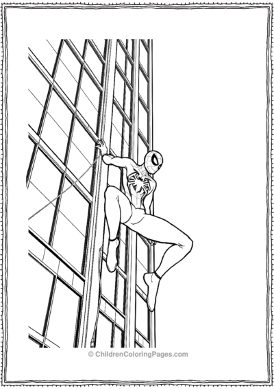 Spider-Man-Scanning-The-City-From-A-Sky-Scrapper Free PDF Printable