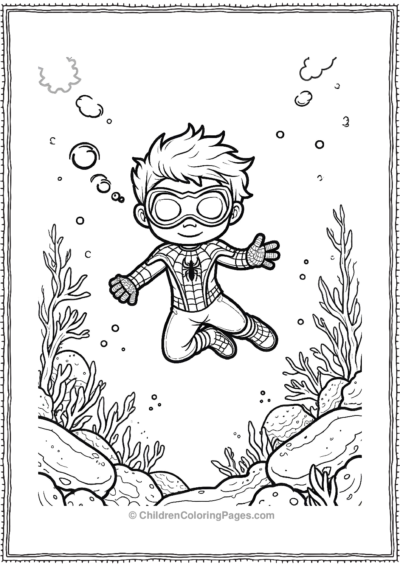 Spider-Man-Scuba-Diving Free PDF Printable