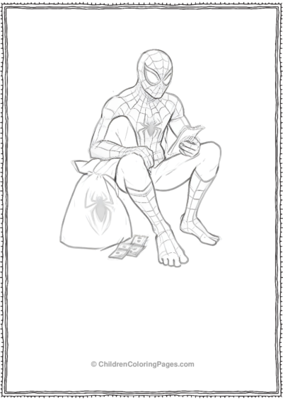 Spider-Man-With-Money-Bag Free PDF Printable