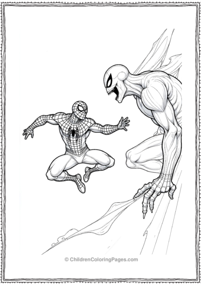 Spidey-Fighting-Shadow-Monster Free PDF Printable