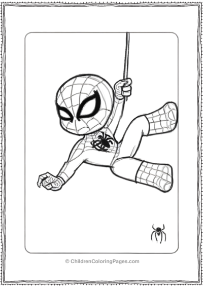 Spidey-Hanging-With-A-Web Free PDF Printable