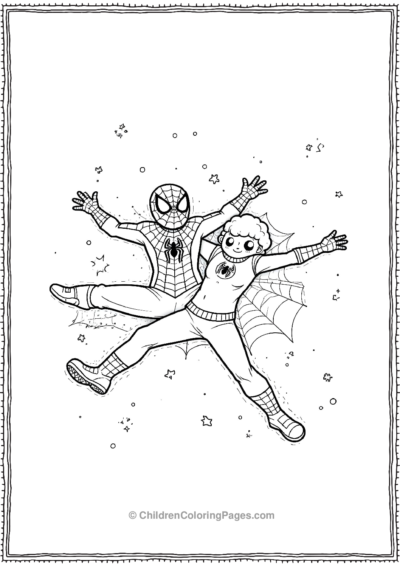 Spidey-Making-Snow-Angels-With-His-Friend Free PDF Printable