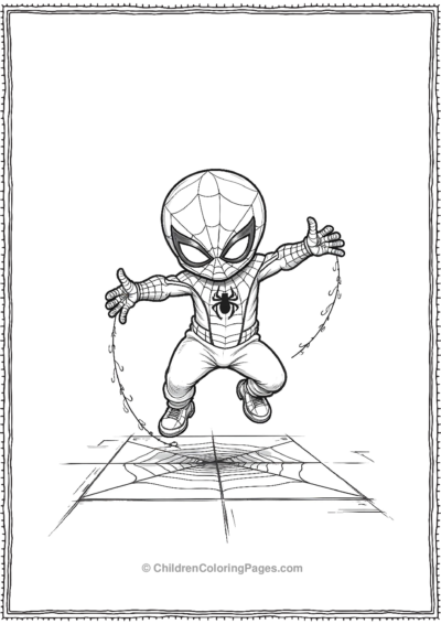 Spidey-Playing-Hopscotch Free PDF Printable