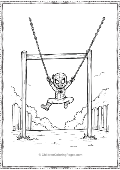 Spidey-Practicing-Web-Shooting-In-Park Free PDF Printable