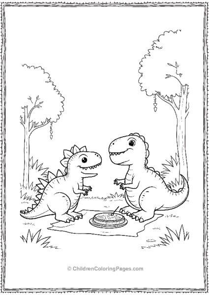 Spinosaurus And A T Rex Enjoying Free PDF Printable