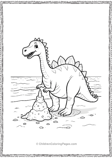 Spinosaurus Building A Sandcastle Free PDF Printable