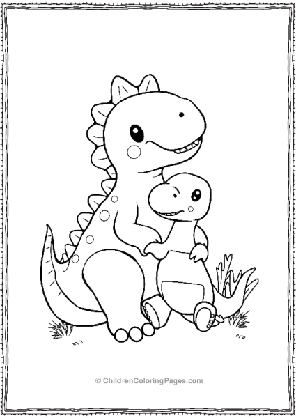 Spinosaurus Cuddling With A Stuffed Dinosaur Free PDF Printable