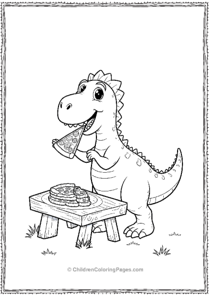 Spinosaurus Eating Pizza Free PDF Printable