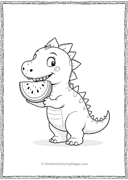 Spinosaurus Eating Watermelon Free PDF Printable