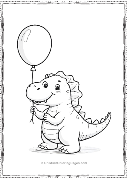 Spinosaurus Holding A Balloon Free PDF Printable