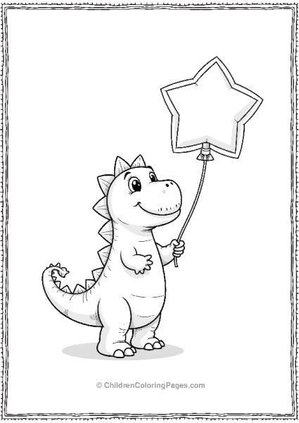 Spinosaurus Holding A Star Free PDF Printable