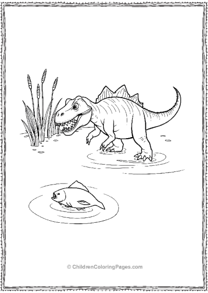 Spinosaurus Hunting Fish Free PDF Printable