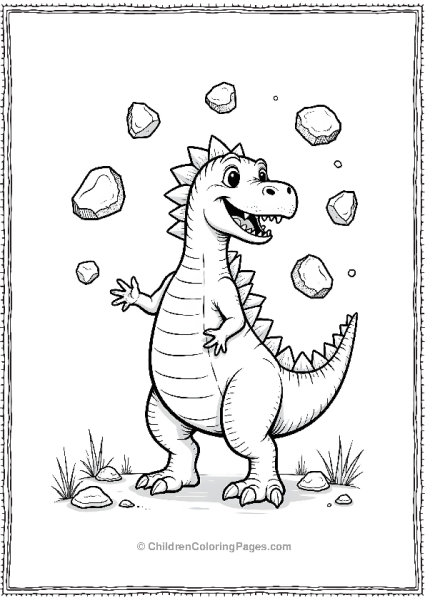 Spinosaurus Juggling Rocks Free PDF Printable