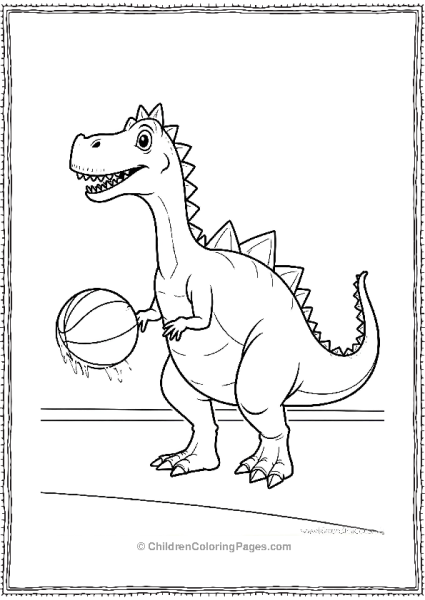 Spinosaurus Playing Basketball Free PDF Printable