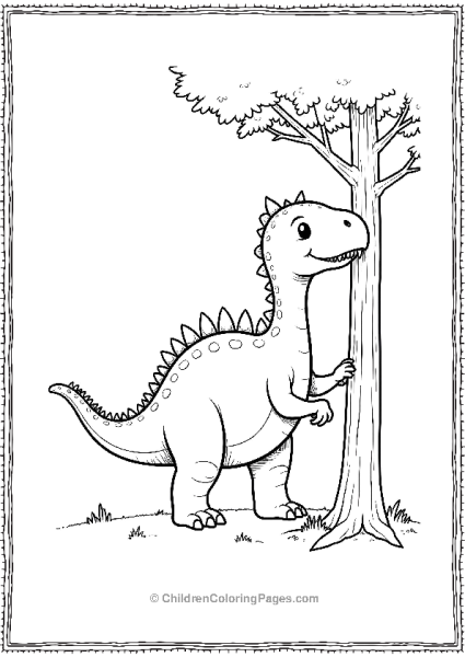 Spinosaurus Playing Peek A Boo Free PDF Printable