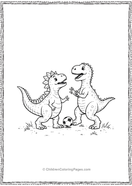 Spinosaurus Playing Soccer Free PDF Printable