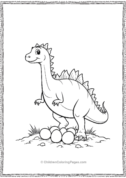 Spinosaurus Protecting Its Eggs Free PDF Printable