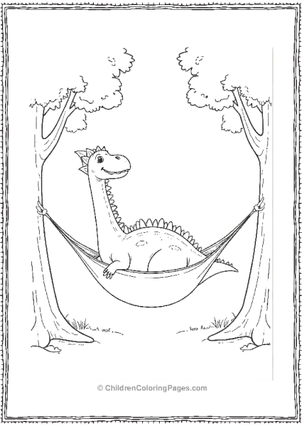 Spinosaurus Relaxing In A Hammock Free PDF Printable