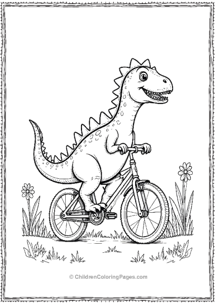 Spinosaurus Riding A Bike Free PDF Printable