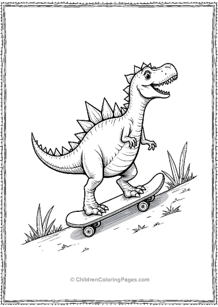 Spinosaurus Riding A Skateboard Free PDF Printable