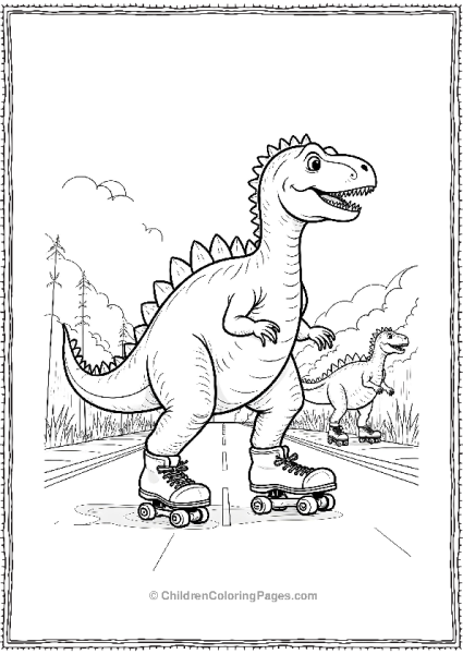 Spinosaurus Roller Skating Free PDF Printable