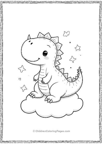 Spinosaurus Sitting On A Cloud Free PDF Printable