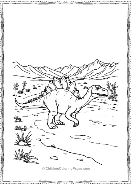 Spinosaurus Walking Across A Dry River Bed Free PDF Printable