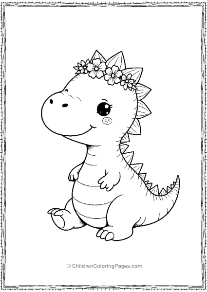 Spinosaurus With A Flower Crown Free PDF Printable