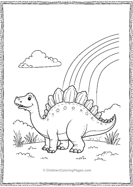 Spinosaurus With A Rainbow Free PDF Printable