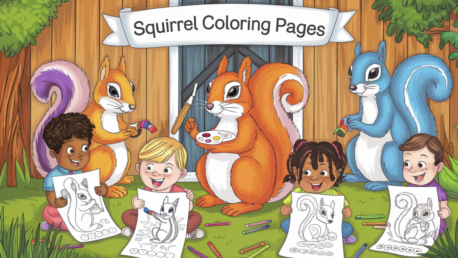 Squirrel Coloring Pages – Free Printable PDFs For Kids 🐿️