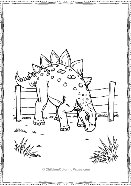 Stegosaurus By The Jurassic Park Fence Free PDF Printable