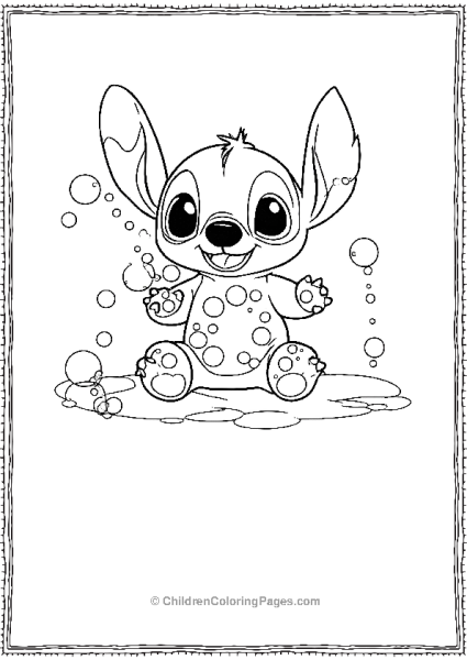 Stitch Blowing Bubbles Free PDF Printable