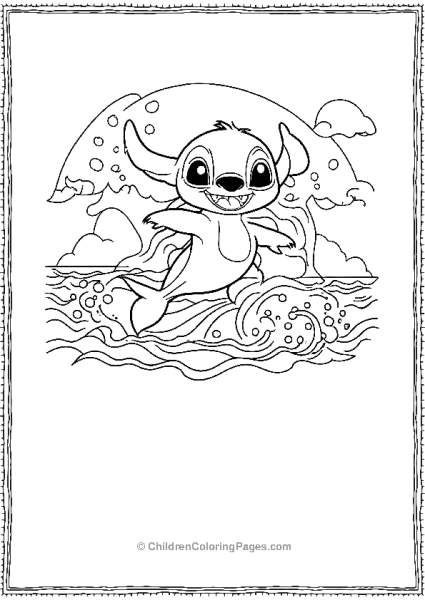 Stitch Dressed As A Mermaid For Halloween Free PDF Printable