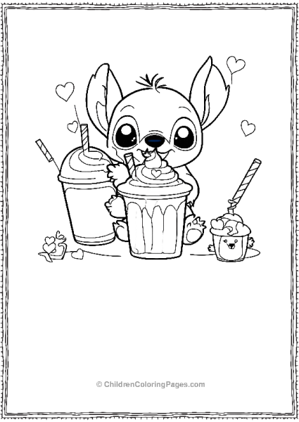 Stitch Enjoying Ice Cream Treats Free PDF Printable