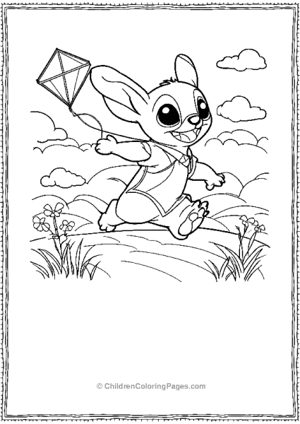 Stitch Flying A Kite Free PDF Printable